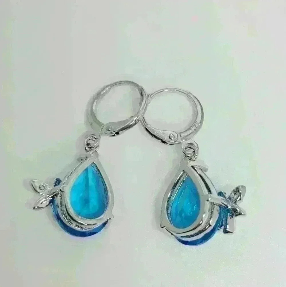 NWOT Stamped 925 Sterling Silver Austrian Crystal CZ Butterfly Jewelry S… - Picture 3 of 10